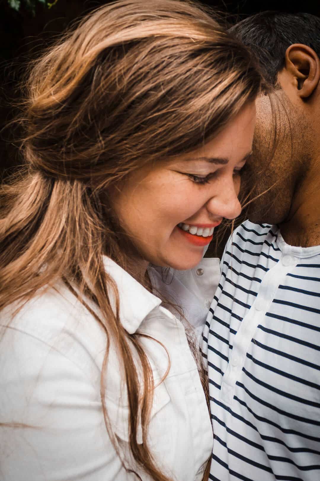couple hugging and laughing